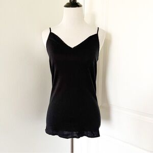 Hanro Silk Trim Black Camisole Top